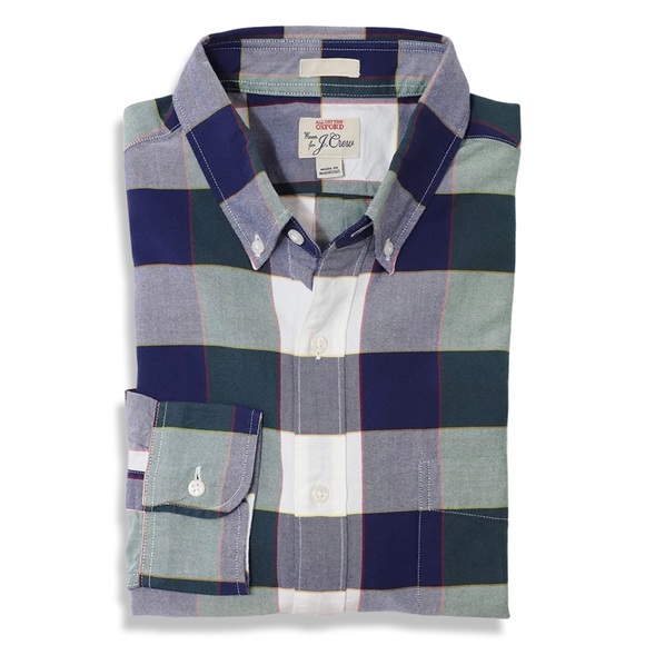 J. Crew Men’s Slim All Cotton Oxford Shirt Buffalo Check - Picture 10 of 13